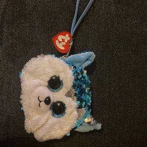 ty cute toys animal blue Husky small wallet coin bag wristlets Ty fashion